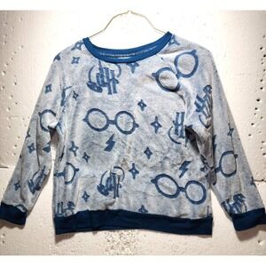 Wizarding World Of Harry Potter Sweater Women Large Blue Fleece Long Sleeve Soft